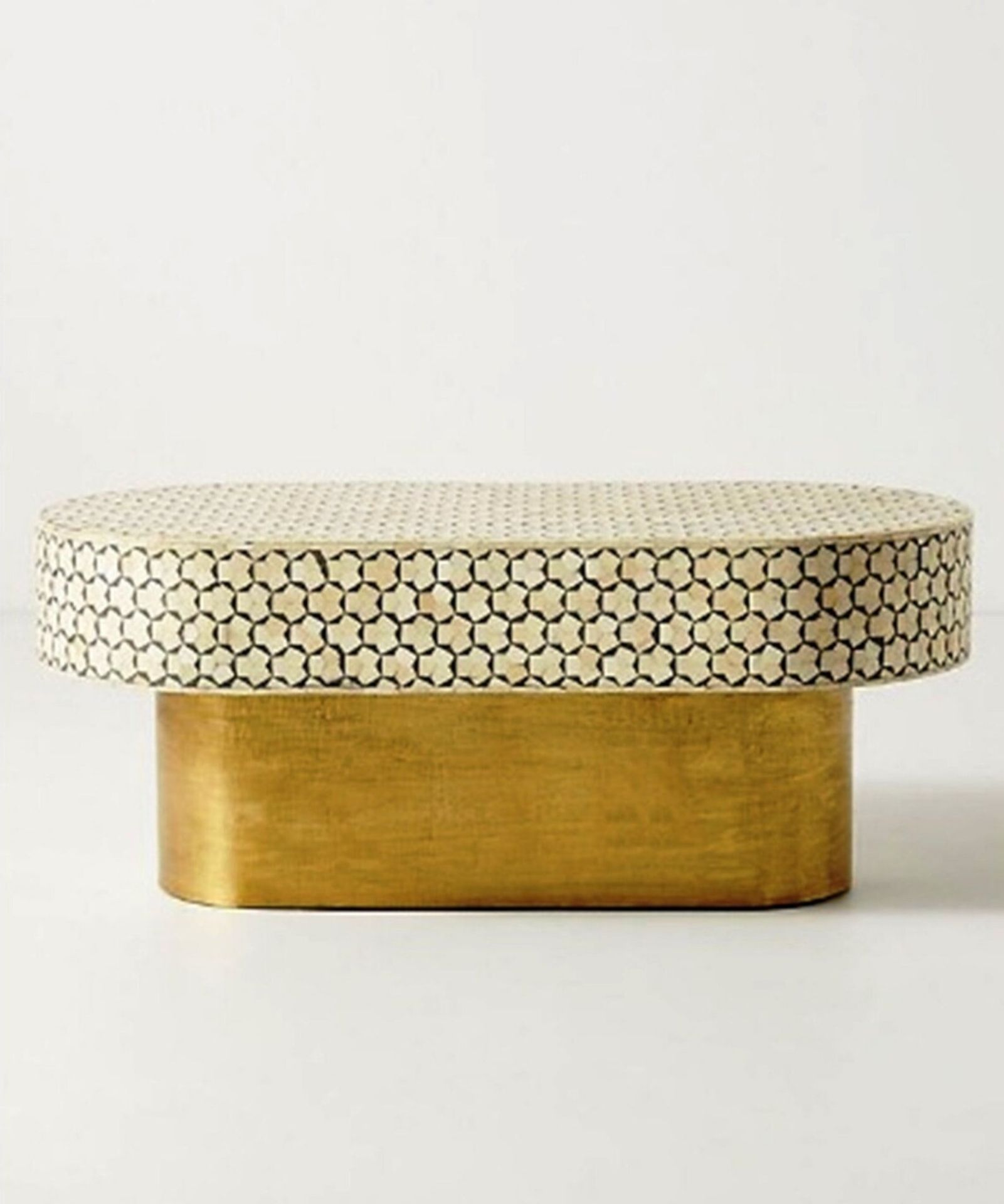 Untitled-design-2021-12-28T163522.096.jpg Leelawati Arts : Bone Inlay Grey Color Oval Shape Coffee Table Grey - Image 1