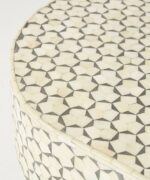 Leelawati Arts : Bone Inlay Grey Color Oval Shape Coffee Table Grey - Image 4