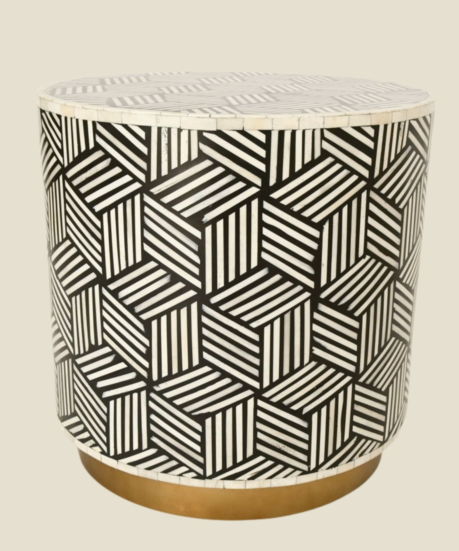 Untitled-design-2021-12-29T113204.757.jpg Leelawati Arts : Bone Inlay Round Night Stand/ Bedside Table - Image 1