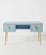 Leelawati Arts : Bone Inlay Console Table Sky Blue, Bone Inlay Desk