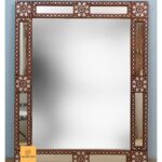 Leelawati Arts : Mother Of Pearl Flower Design Mirror Frame