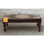 Leelawati Arts : Wooden Bone Inlay Brown Coffee Table