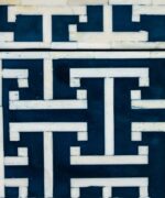 Leelawati Arts : Home Decorative Bone Inlay Black And White Bedside Table - Image 2