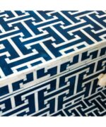 Leelawati Arts : Home Decorative Bone Inlay Black And White Bedside Table - Image 3