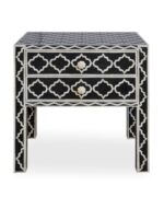 Leelawati Arts : Bone Inlay Moroccan Design Bone Inlay 2 Drawer Bedside Table