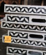 Leelawati Arts : Bone Inlay Black And White Eye Design Serving Tray - Image 3