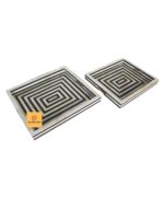 Leelawati Arts : Bone Inlay Black And White Zebra Design Serving Trays