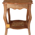 Leelawati Arts : Wooden Bone Inlay Floral Design Center Table