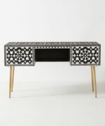 Leelawati Arts : Wooden Bone Inlay Desk Console Writing Desk