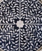 Leelawati Arts : Bone Inlay Black Floral Design Serving Tray - Image 2