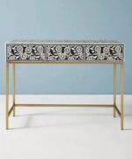Leelawati Arts : Wooden Bone Inlay Desk Console Table Writing Desk