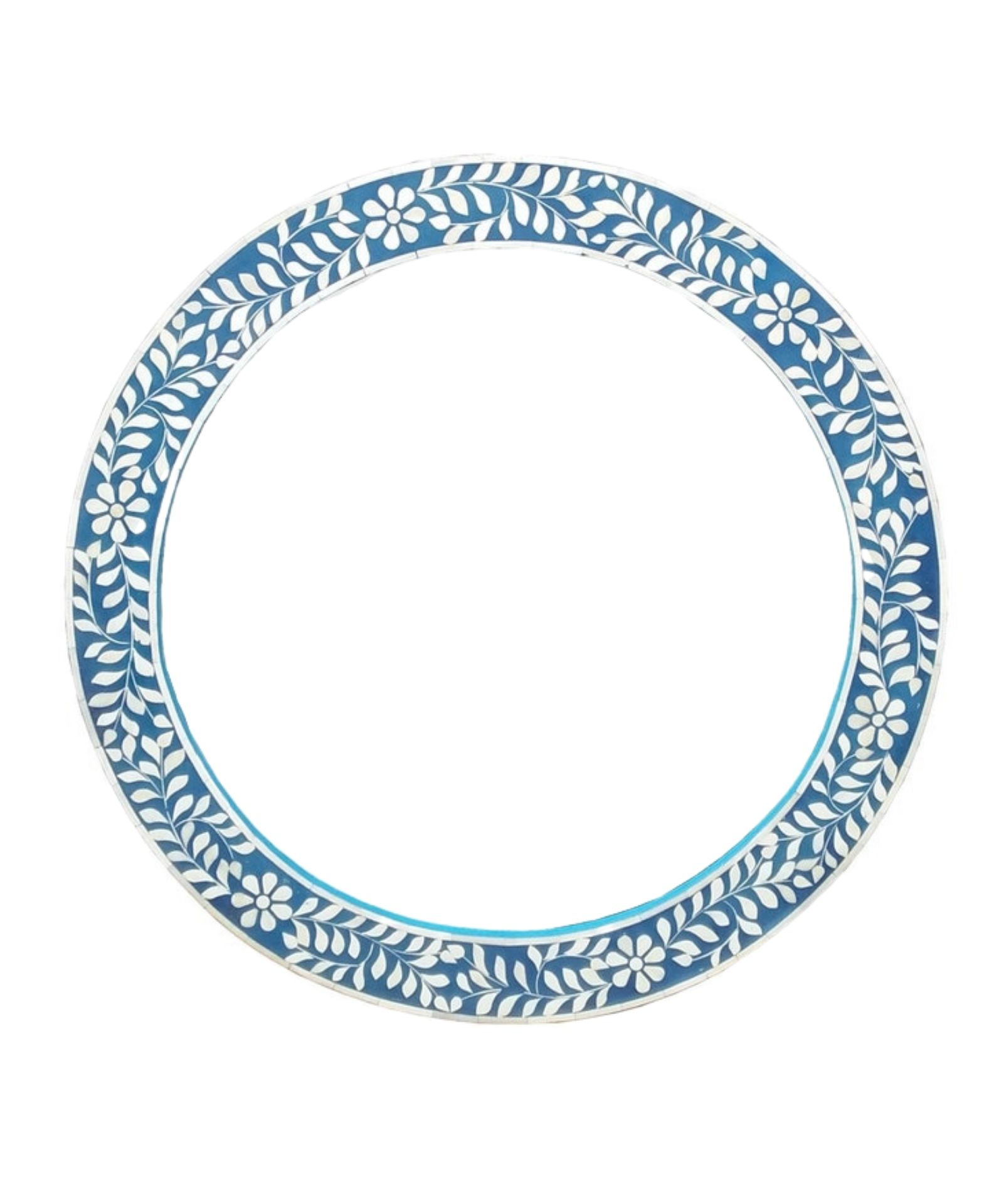 Untitled-design-2022-01-15T120620.051.jpg Leelawati Arts : Wall Decor Bone Inlay Flower Design Mirror Frame - Image 1