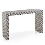 Leelawati Arts : Wooden Bone Inlay Black And White Console Table