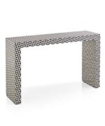 Leelawati Arts : Wooden Bone Inlay Black And White Console Table