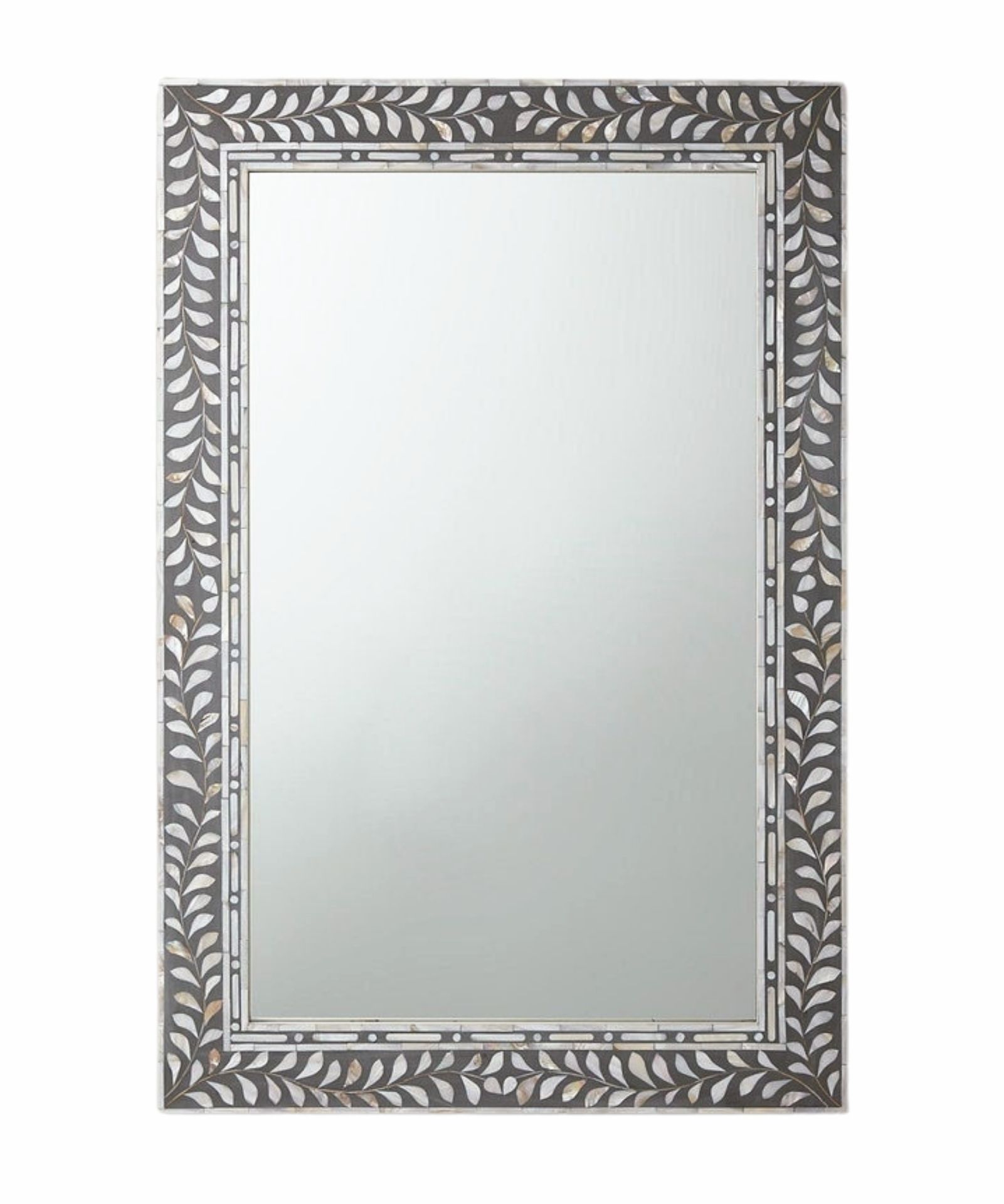 Untitled-design-2022-01-18T112757.122.jpg Leelawati Arts : Wall Decor Mother Of Pearl Inlay Floral Design Mirror Frame - Image 1