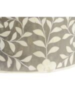 Leelawati Arts : Wooden Bone Inlay Luxury Grey Round Side Table / Coffee Table - Image 2