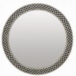 Leelawati Arts : Wall Decor Bone Inlay Fish Design Round Mirror Frame