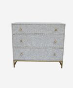 Bone Inlay Chest Of Drawer Gray