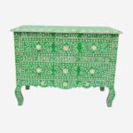 Bone Inlay Chest Of Drawer Green