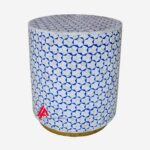 Bone Inlay Center Table And Blue Side