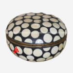 Round Black Bone Inlay Box