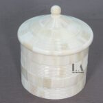 Leelawati Arts : Home Decorative Bone Carving Design Round Shape Storage Box