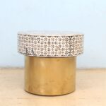 Home Décor Wood Bone Inlay Round Side Table / Coffee Table / Center Table - Image 2