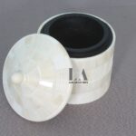 Leelawati Arts : Home Decorative Bone Carving Design Round Shape Storage Box - Image 2