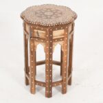 Leelawati Arts : Luxury Wood Bone Inlay Bedside Table / Night Stand Table