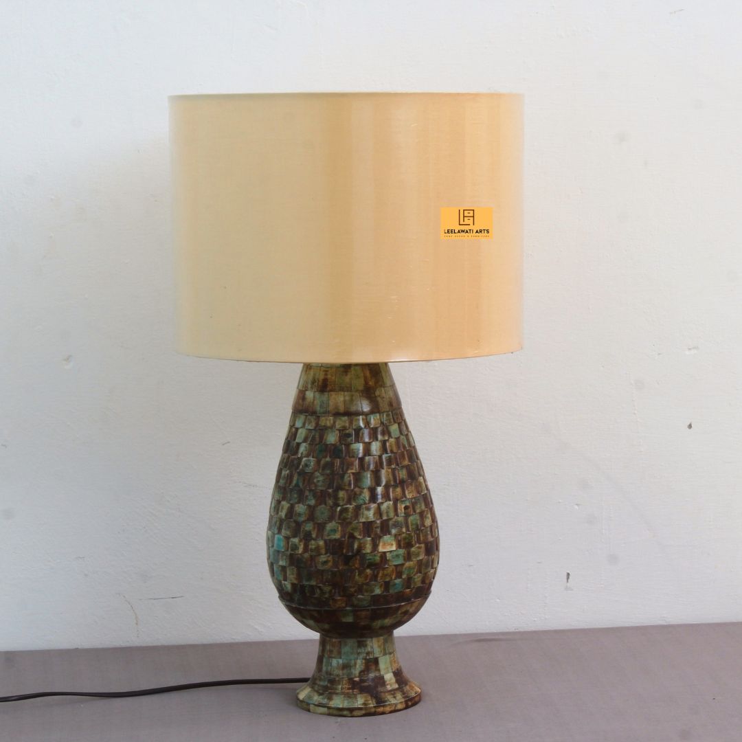 5 Antique Look Home Decorative Bone Inlay Night Lamp Base - Image 1