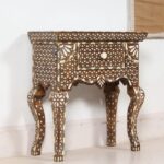 Leelawati Arts : Wood Mother Of Pearl Inlay Home Decorative 1 Drawer Bedside Table/Drawer - Image 2