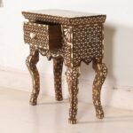 Leelawati Arts : Wood Mother Of Pearl Inlay Home Decorative 1 Drawer Bedside Table/Drawer - Image 3