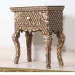 Leelawati Arts : Wood Mother Of Pearl Inlay Home Decorative 1 Drawer Bedside Table/Drawer - Image 6