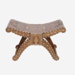 Leelawati Arts : Home Living Decorative Wood Bone Inlay Rowing Chair | Wood Bone Inlaid Roaming Chair - Image 4