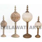 Home Decorative Bone Inlay Carving Design Table Decorative Stand( Pair Of Two )