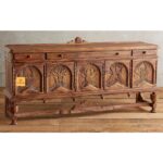 Leelawati Arts : Home Decorative Unique Hand Curved Wood Inlay Buffet Table , Animal Hand Curved Buffet With Good Space And Storage