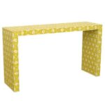 Leelawati Arts : Home Decorative Bone Inlay Modish Console Hall Table / Yellow Floral Pattern For Living Room Hall Console Table