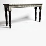 Leelawati Arts : Home Decor Handmade Wooden Bone Inlay Mughal Pattern Console Table And Camel Wood Bone Inlay Console Table