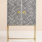 Leelawati Arts : Bone Inlay Optical Design Bar Cabinet