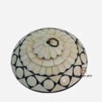 Antique Wooden Bone Inlay Round Box Decorative Box