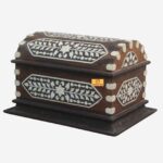 Leelawati Arts : Bone Inlay Home Decorative Haif Round Storage Box