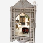 Wood Mother of Pearl Antique Mirror Frame