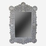 Mother of Pearl Grey Mirror Frame