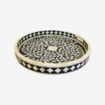 Bone Inlay Black Serving Tray