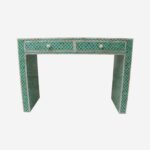 Bone Inlay Console Table Green