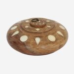 Wooden Bone Inlay Round Decorative Box