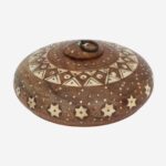 Wooden Bone Inlay Round Box