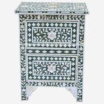 2 Drawer Mother Of Pearl Bedside Table