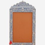 Bone Inlay Flower Design Mirror Frame