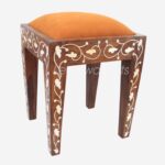Floral Design Mother Of Pearl Stool